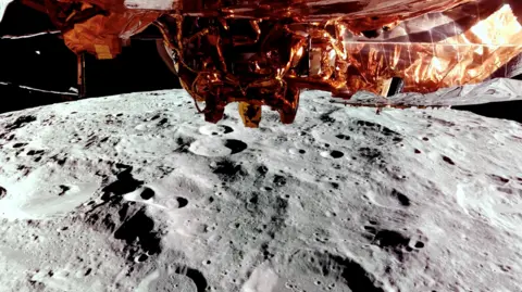 Blue Ghost spacecraft landing on the Moon