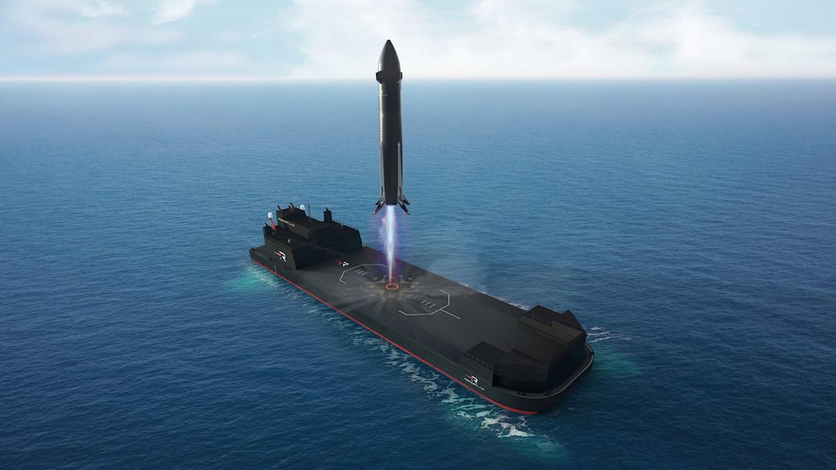 Rocket Lab's Neutron rocket landing at sea