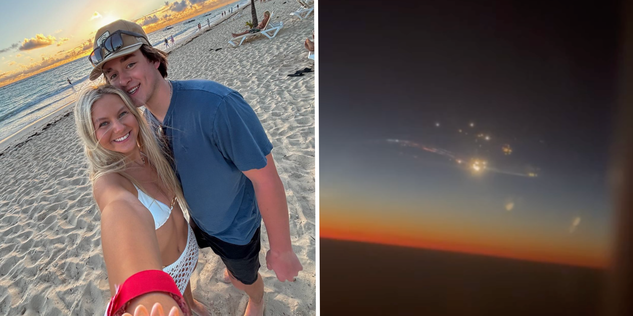 حطام صاروخ SpaceX Starship يُرى من نافذة الطائرة